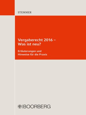 cover image of Vergaberecht 2016--Was ist neu?